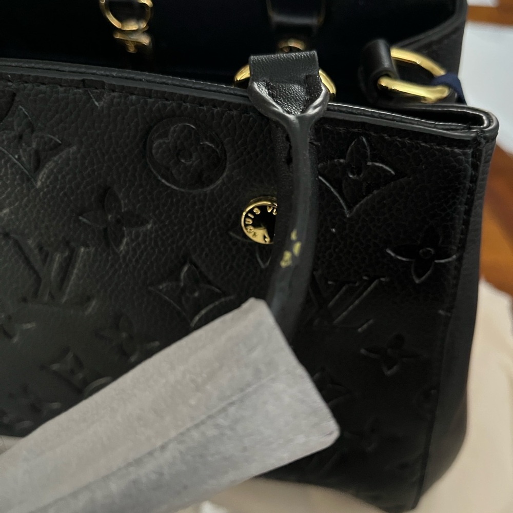 Source Unknown Black Embossed Crossbody Satchel H… - image 9